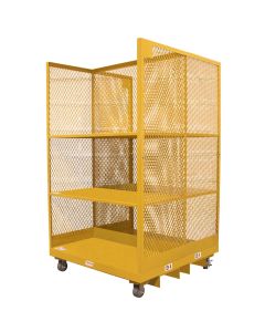 Order Picker Cart, 48x48, 3 Fixed Shelves, Double-Sided