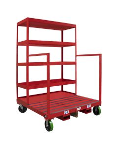Order Picker Cart, 56x54, 5 Fixed Shelves with Containment Lip