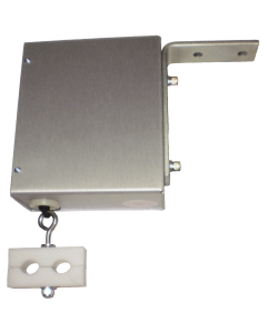 Reel-type cable retractor with 10' of reach for management of forklift charger cables.