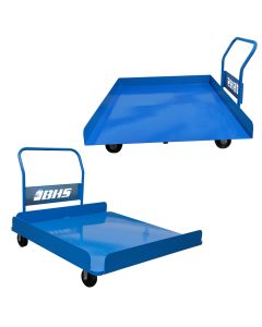 Custom Side Loading Platform Trucks with Single V-Groove Casters for Track Mounting
