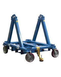Narrow Reel Stand with Casters and Pull Brake, Pictured without axle