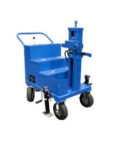 The Spooling Caddy is a compact, highly portable cable-handling accessory that attaches to bulk cable reels.