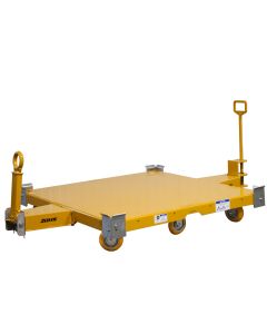 Center Steer Warehouse Trailers achieve exceptional maneuverability with a fifth caster in the center of the frame. Standard model pictured.