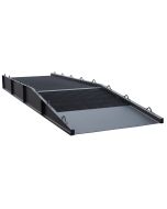 A 12-foot (3.6-meter) long ramp leads to a 20-foot (6-meter) long platform that is 2-feet (610 mm) high