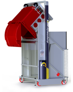 The MegaDumper is a heavy-duty industrial bin dumper for emptying large bins up to 1,323 pounds