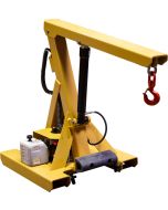 Powered Forklift Jib Boom lift loads of up to 3,000 lb and are crucial to the manufacturing, warehousing and more. Model PFJB-1K pictured.
