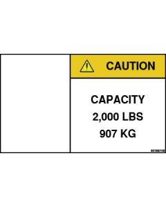 2,000 lb Capacity Label