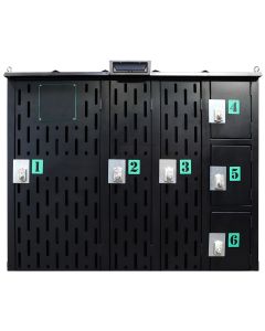 Gas Cylinder Locker, 93 x 32, 6-Doors, Electronic Locks