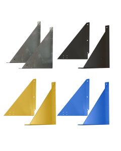 Charger Wall Brackets are available in unpainted galvanized steel, black, yellow, or blue powder-coat.