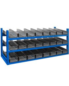 Gravity Flow Rack, 22 x 96 x 36 with 24 Roller Compartments