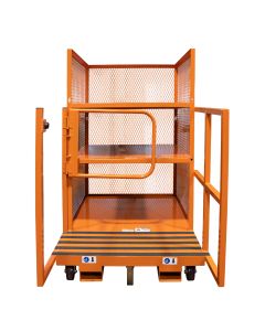 Order Picking Cart, 60x42, 3 Fixed Shelves, Enclosed Sides, Swing Gate