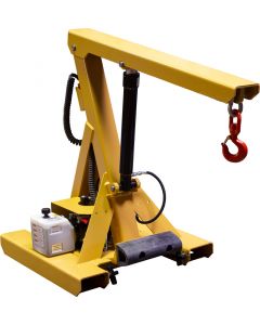 Powered Forklift Jib Boom lift loads of up to 3,000 lb and are crucial to the manufacturing, warehousing and more. Model PFJB-1K pictured.