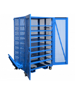 Mobile Security Cage, 30x40x66, 9 Shelves, Towable