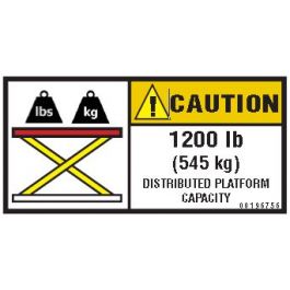 1200 lb Capacity Label