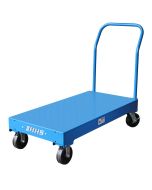 Platform Trucks provide versatile material handling for large, heavy, and awkward loads. Model PFT-2448 pictured.