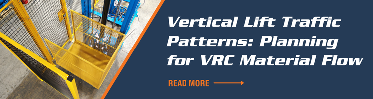 Vertical Lift Traffic Patterns Planning for VRC Material Flow