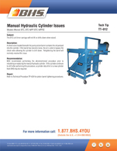 TT-912 - MANUAL HYDRAULIC CYLINDER ISSUES-BTC