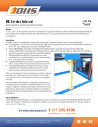 TT-925 - BE Service Intervals