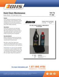 TT-932 - Hoist Chain Maintenance
