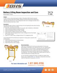 TT-935 - Battery Lifting Beam Inspection and Care