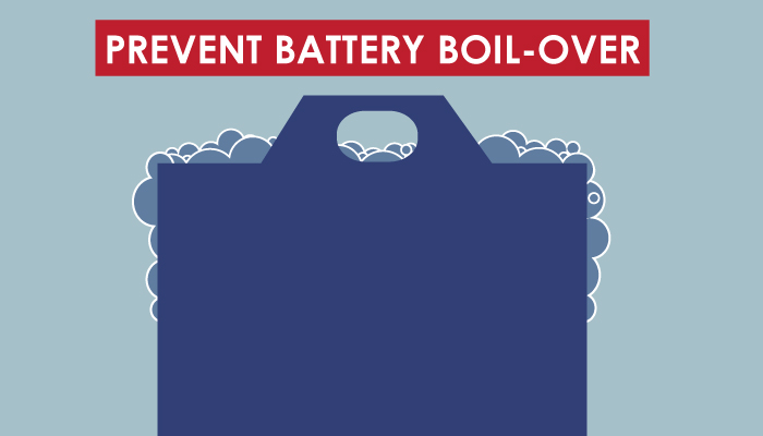 prevent forklift battery boil-over